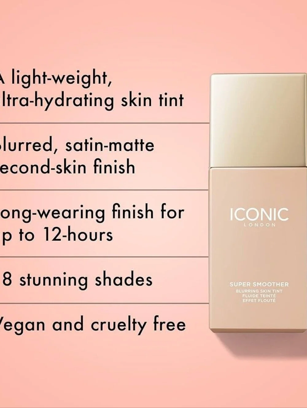 Iconic London NIB Super Smoother Blurring Skin Tint 1oz in Cool Light